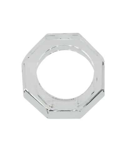 Saro Lifestyle Glass Crystal Octagonal Facet Napkin Ring, Set of 4