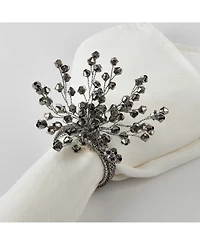 Saro Lifestyle Napkin Ring Collection Beaded Napkin Ring, Set of 4