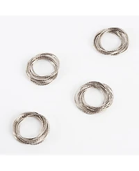 Saro Lifestyle Metallic Bronze Metal Bangled Napkin Ring, Set of 4