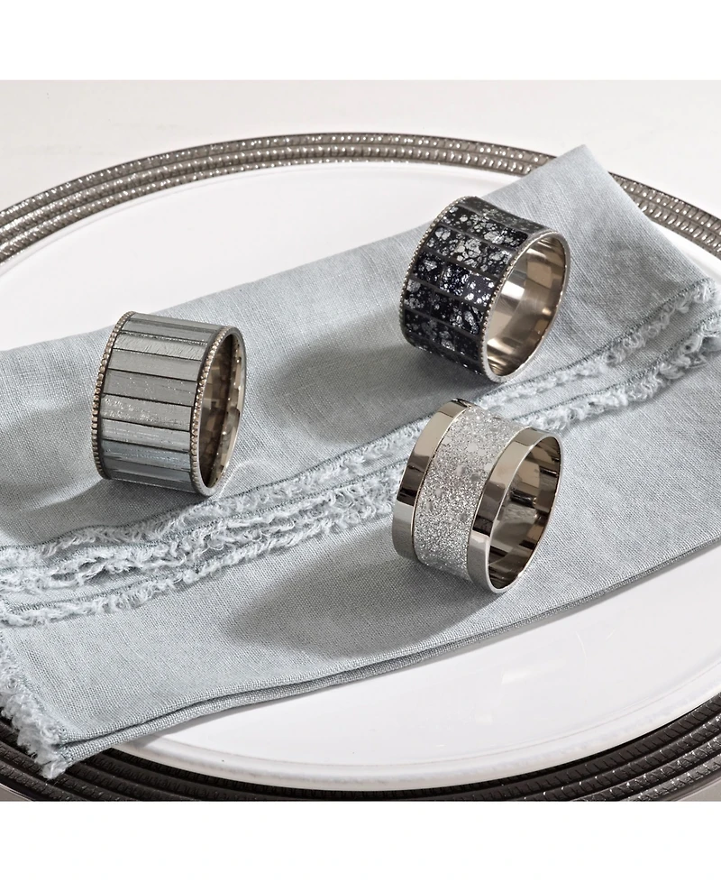 Saro Lifestyle Sparkling Design Napkin Ring, Set of 4
