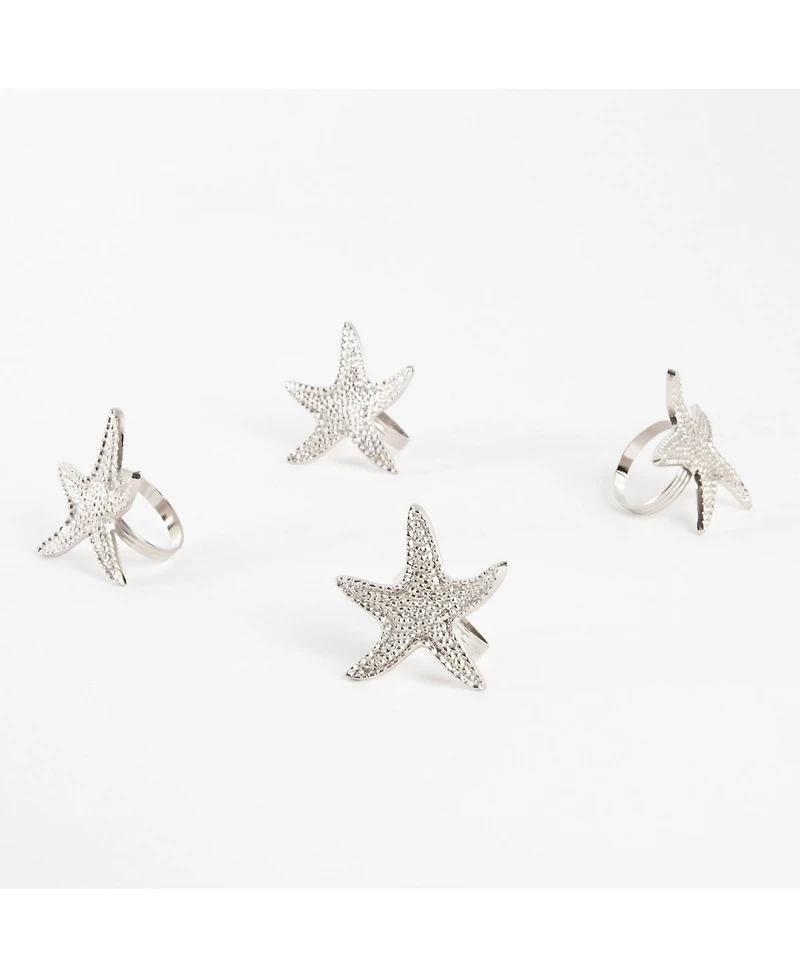 Saro Lifestyle Star Fish Design Napkin Ring, Set of 4