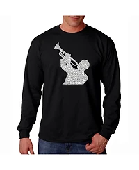 La Pop Art Men's Word Long Sleeve T-Shirt- All Time Jazz Songs