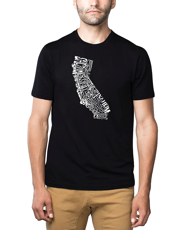 La Pop Art Men's Premium Word T-Shirt - California State