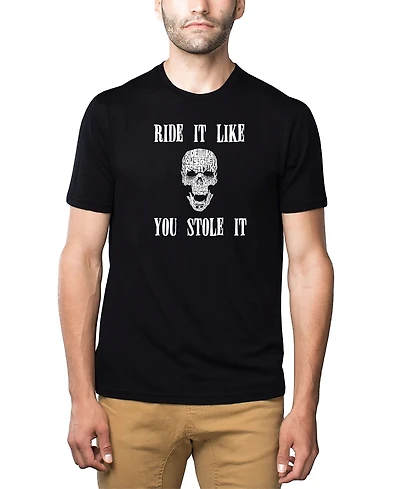 La Pop Art Men's Premium Word T-Shirt - Ride It Like You Stole
