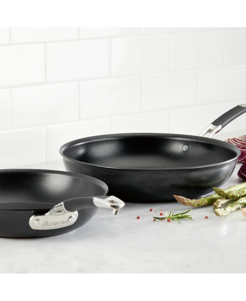 Anolon SmartStack 8.5" & 10" Hard-Anodized Nesting Skillet Set