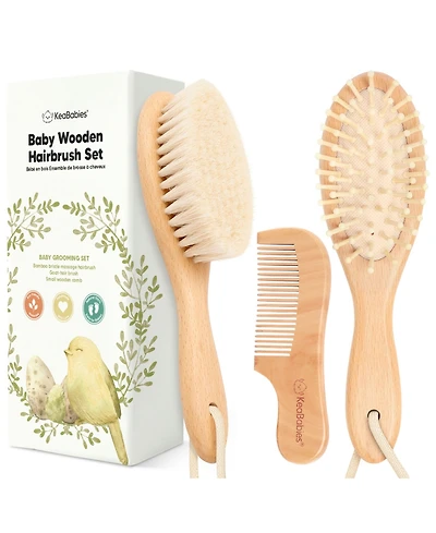 KeaBabies Baby Hair Brush, Oval Cradle Cap Soft Brush for Infant, Newborn Hairbrush Girls, Boys, Scalp