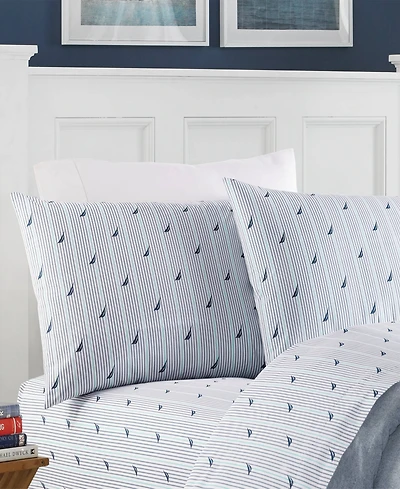Nautica Audley Cotton Percale 3-Piece Sheet Set, Twin Xl