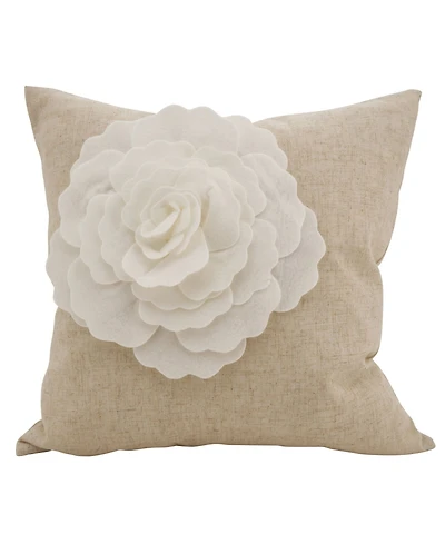 Saro Lifestyle Rose Flower Statement Decorative Pillow, 18" x