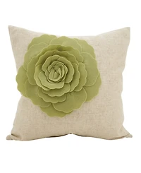 Saro Lifestyle Rose Flower Statement Decorative Pillow, 18" x 18"