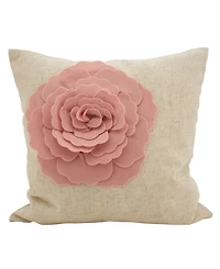 Saro Lifestyle Rose Flower Statement Decorative Pillow, 18" x