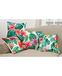 Saro Lifestyle Island Palms Statement Decorative Pillow, 18" x 18"