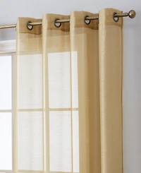 Hlc.me 2 Piece Semi Sheer Voile Window Curtain Drapes Grommet Panels for Bedroom