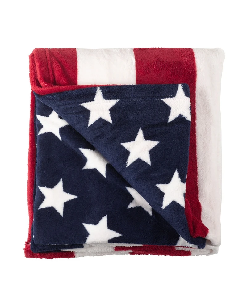 Saro Lifestyle American Flag Throw, 50" x 60"