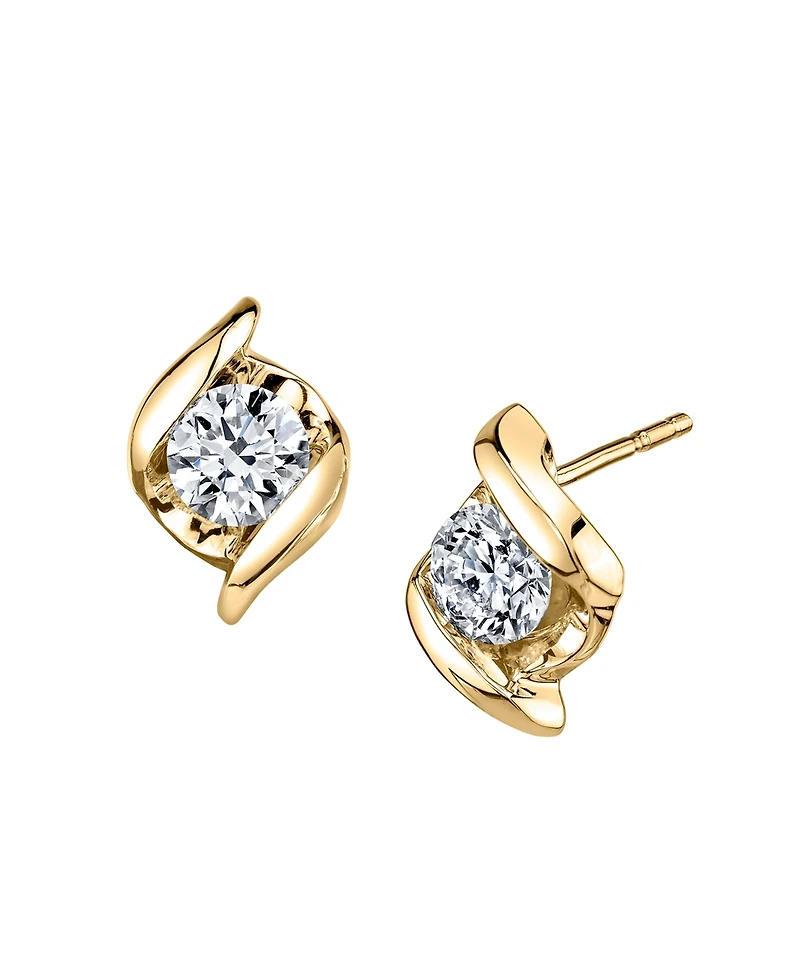 Sirena Diamond (1/ ct. t.w.) Twist Earrings in 14k Yellow Gold