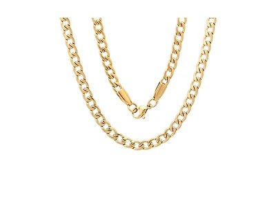 Steeltime Men's 18k gold Plated Stainless Steel 24" Figaro Style Chain Necklaces