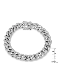 Steeltime Men's Stainless Steel Miami Cuban Chain Link Style Bracelet with 12mm Box Clasp Bracelet