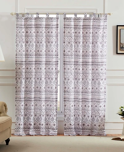 Barefoot Bungalow Greenland Home Fashions Barefoot Bungalow Denmark Simple Geometric Motifs Window Panel and Tie