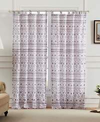 Barefoot Bungalow Greenland Home Fashions Barefoot Bungalow Denmark Simple Geometric Motifs Window Panel and Tie