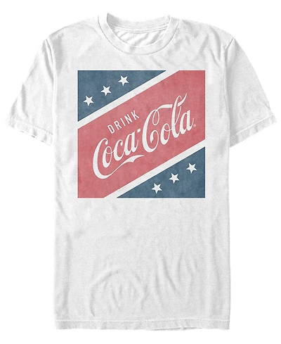 Coca-Cola Men's Stars And Stripes Square Short Sleeve T-Shirt