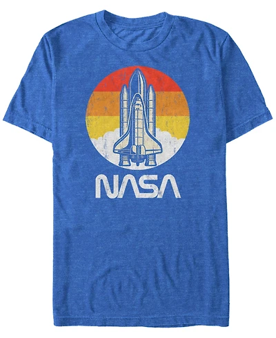 Nasa Men's Vintage-Like Distressed Space Shuttle Launch Logo Short Sleeve T-Shirt