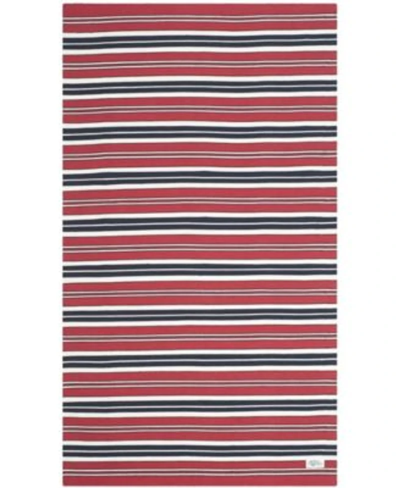 Lauren Ralph Lauren Leopold Stripe LRL2462E Red Outdoor Area Rug Collection