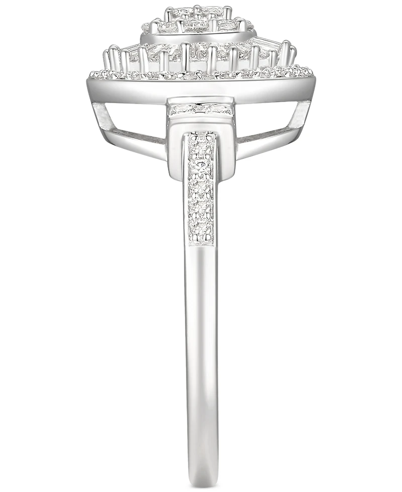 Diamond Oval Starburst Cluster Ring (1/2 ct. t.w.) 14k White, Yellow or Rose Gold