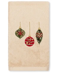 Linum Home Christmas Ornaments Embroidered 100% Turkish Cotton Hand Towel