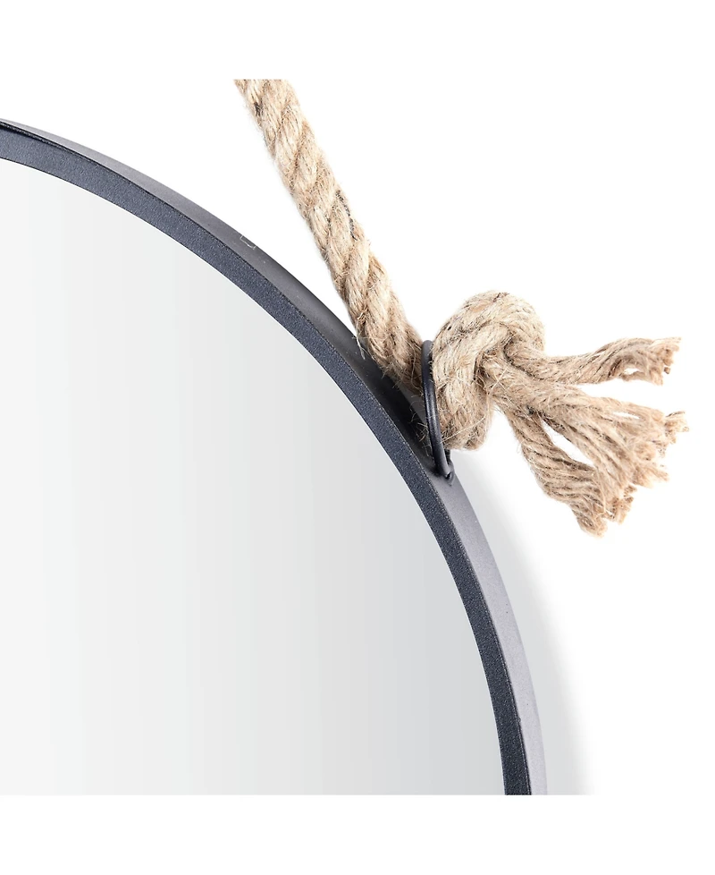 Danya B Round Accent Mirror with Hanging Rope