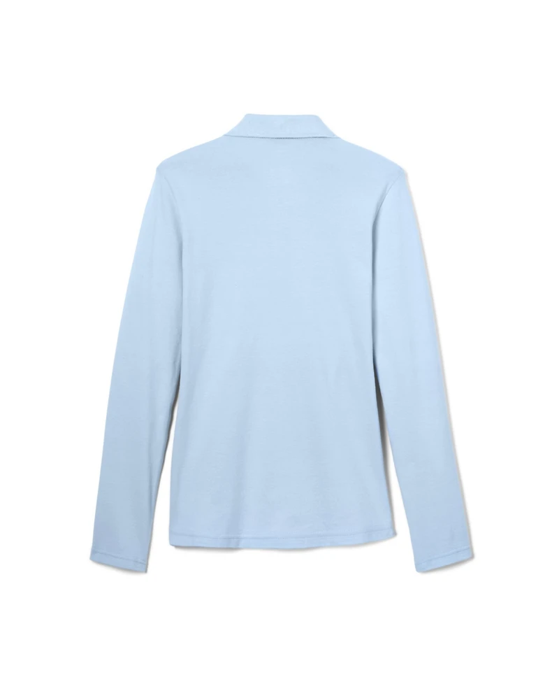 French Toast Big Girls Long Sleeve Stretch Pique Polo Shirt