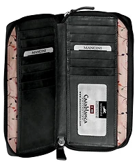 Mancini Casablanca Collection Rfid Secure Double Zipper Wallet