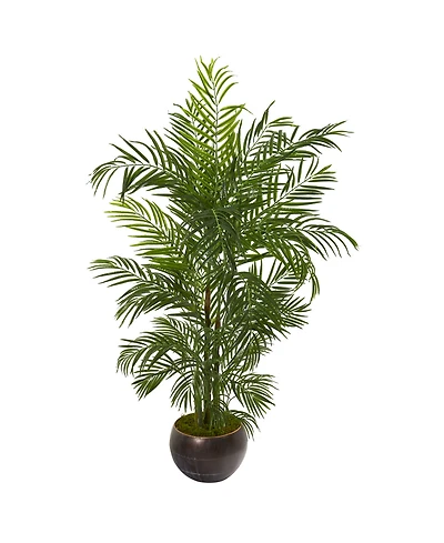 Nearly Natural 66" Areca Palm Artificial Tree in Planter Uv Resistant Indoor/Outdoor
