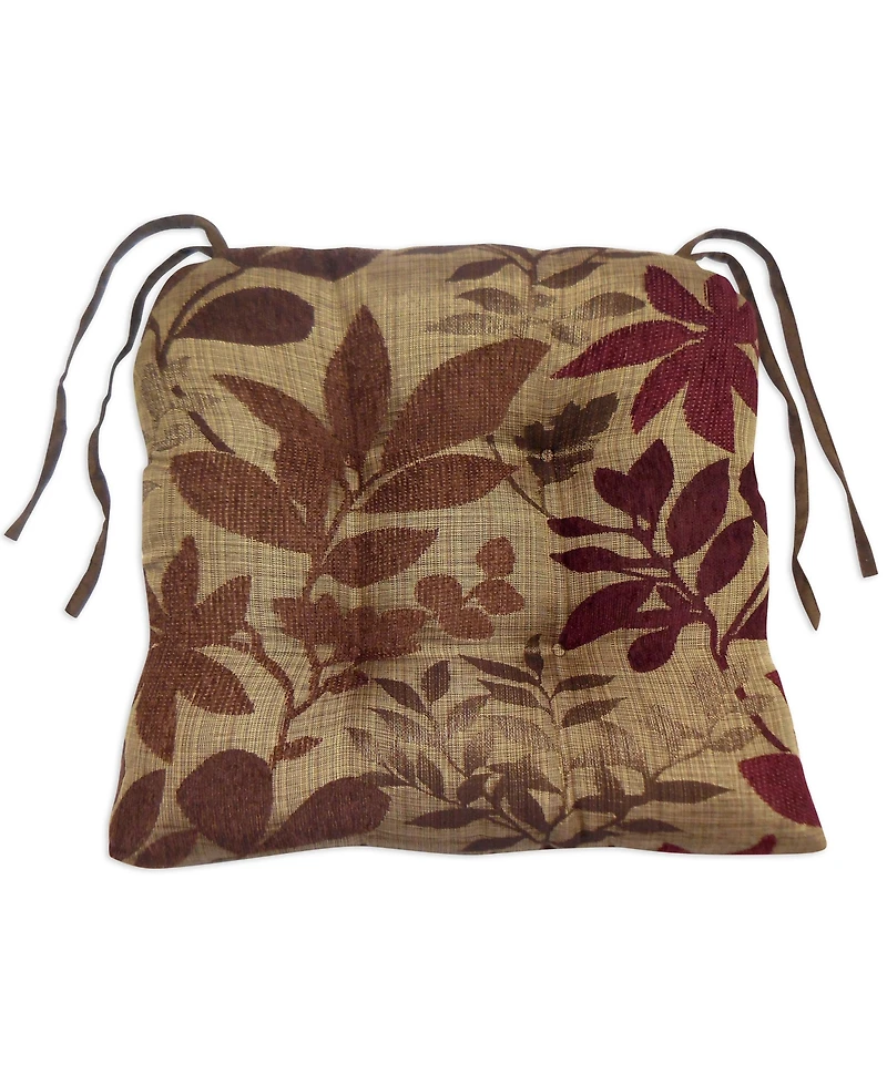 Arlee Home Fashions Leaf Chenille Memory Foam 2-Pack Chair Pads