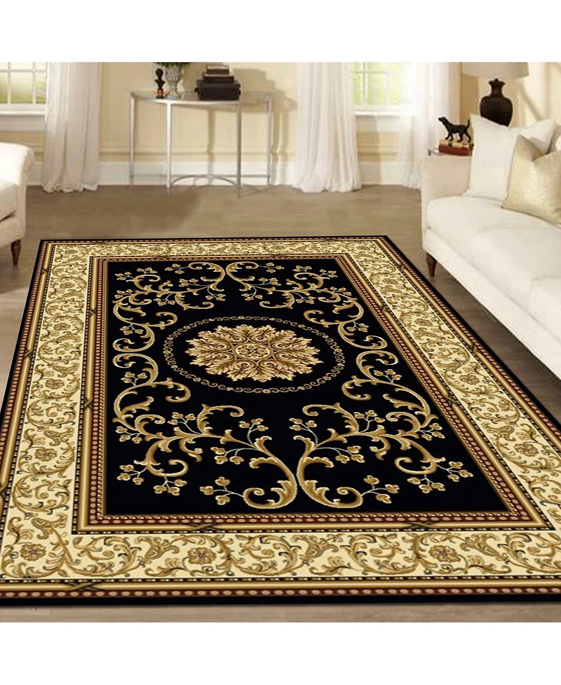 Closeout! Km Home //Black Navelli Black 7'9" x 11'6" Area Rug
