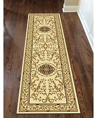 Closeout! Km Home 1419/1314/Ivory Navelli Ivory 2'2" x 8' Runner Rug