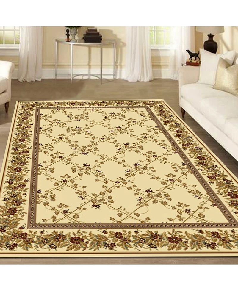 Closeout! Km Home 1427/1711/Ivory Navelli Ivory 5'5" x 8'3" Area Rug