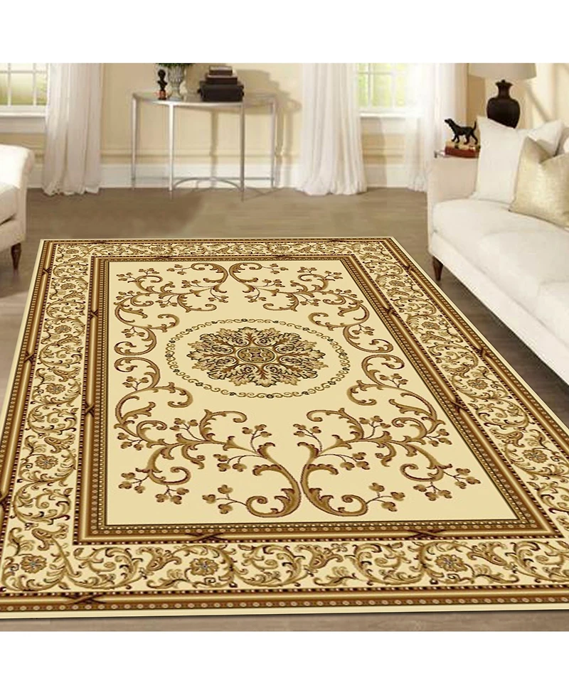 Closeout! Km Home 1419/1311/Ivory Navelli Ivory 5'5" x 8'3" Area Rug
