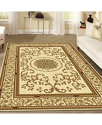 Closeout! Km Home 1419/1311/Ivory Navelli Ivory 5'5" x 8'3" Area Rug