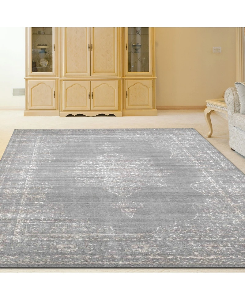 Closeout! Km Home 3563/0031/Gray Cantu Gray 5'3" x 7'3" Area Rug