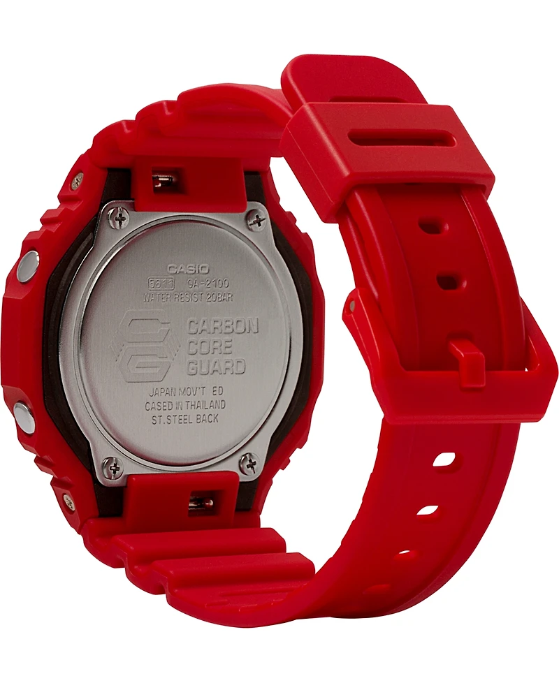 G-Shock Men's Analog-Digital Red Resin Strap 45.4mm GA2100-4A