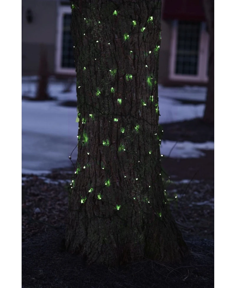 Northlight 2' x 8' Green Mini Tree Trunk Wrap Christmas Net Lights - Brown Wire