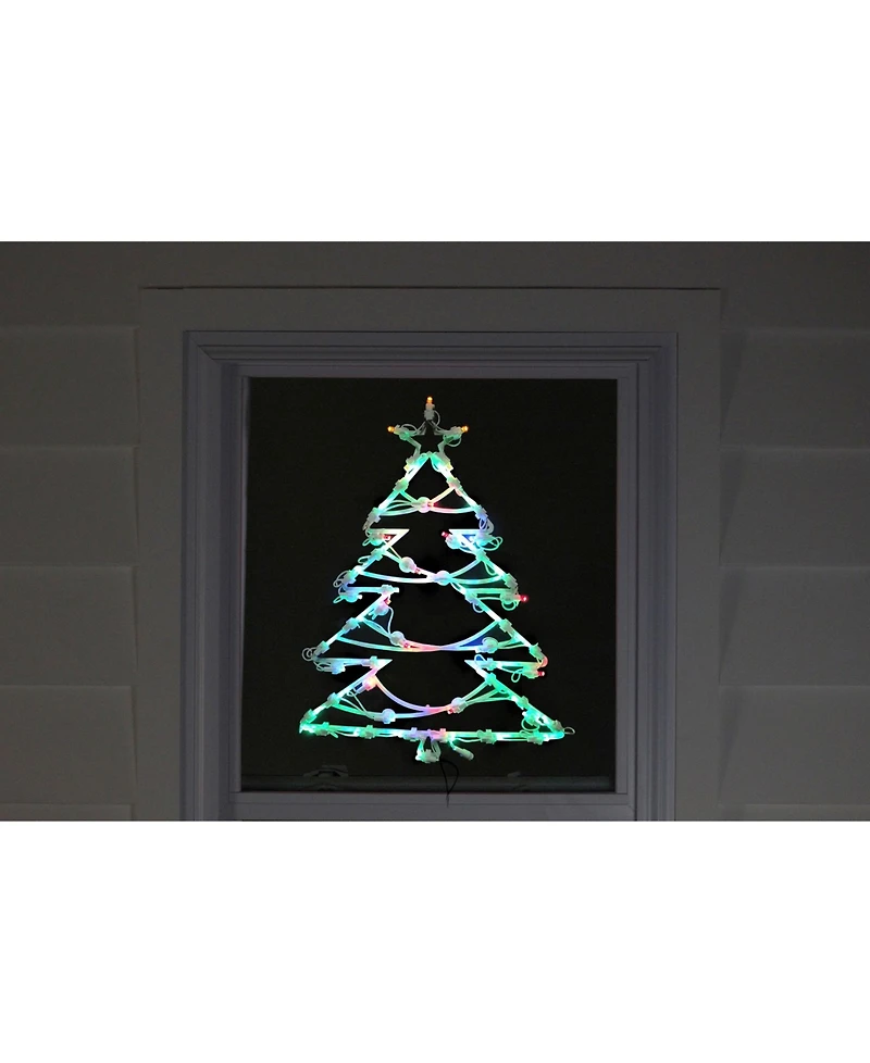 Northlight 15.5" Led Lighted Tree Double Sided Christmas Window Silhouette Decoration
