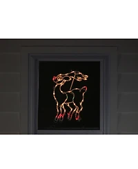 Northlight 18" Lighted Reindeer Double Sided Christmas Window Silhouette Decoration