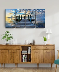 Ready2HangArt Key Largo 4 Piece Wrapped Canvas Coastal Wall Art Set, 24" x 48"