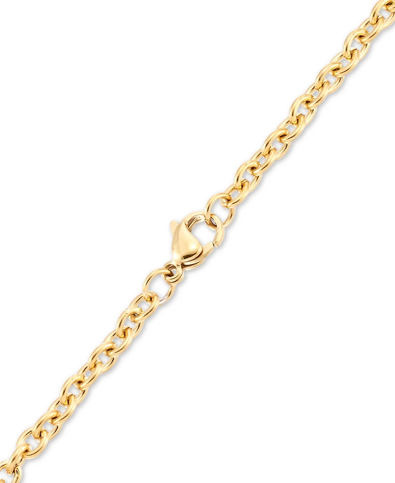Legacy for Men by Simone I. Smith Men's Polished Bar 24" Pendant Necklace in Yellow Ion-Plated Stainless Steel