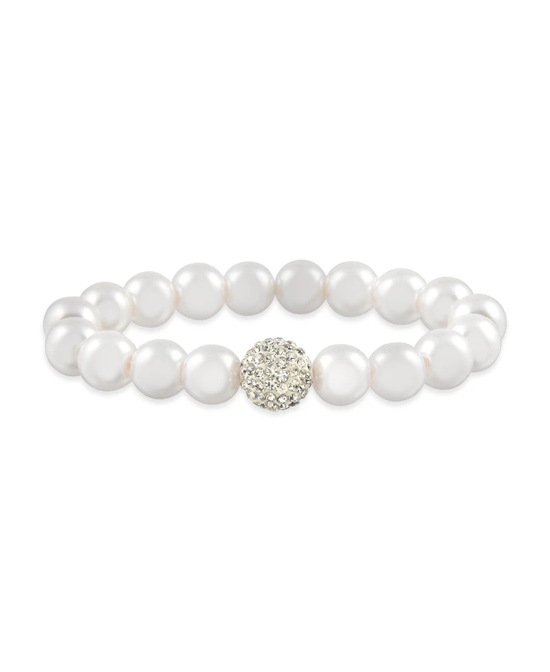 Macy's Imitation Pearl with a Crystal Stretchy Bracelet