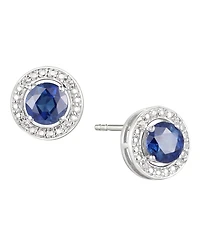 Sapphire (5/8 ct. t.w.) & Diamond Accent Stud Earrings Sterling Silver (Also Available Emerald and Ruby)