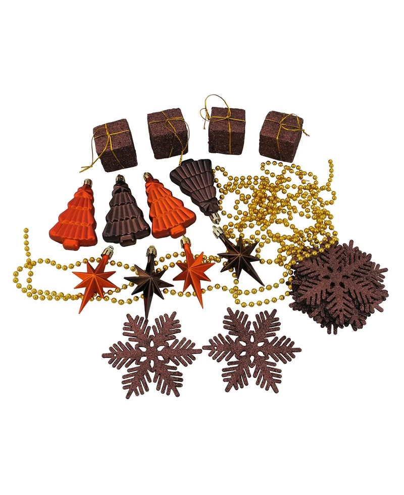 Northlight 125ct Chocolate Brown and Burnt Orange Shatterproof 4-Finish Christmas Ornaments