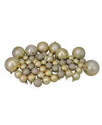 Northlight 125ct Champagne Gold Shatterproof 4-Finish Christmas Ornaments