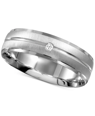 Men's Diamond Accent Band 14k White Gold