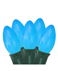 Northlight Set of 25 Opaque Blue C9 Christmas Lights 12" Bulb Spacing 20 Awg - Green Wire